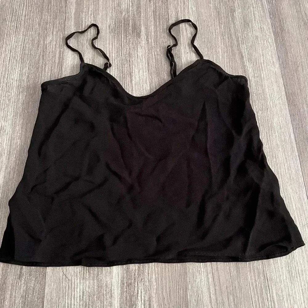 Reformation Black Satin Camisole